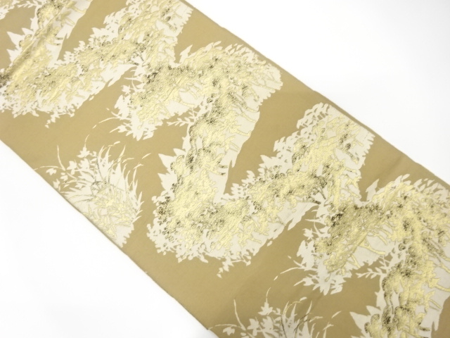 JAPANESE KIMONO / ANTIQUE FUKURO OBI / SILK / WOVEN TREES